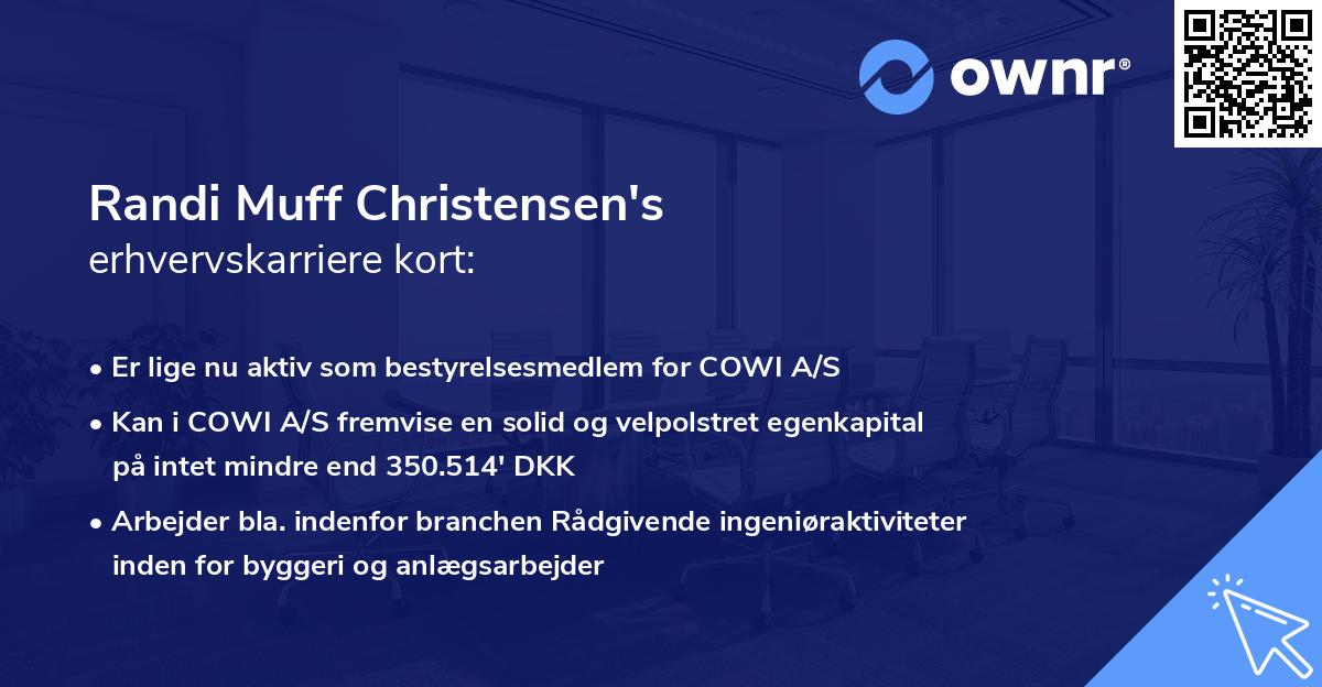 Randi Muff Christensen's erhvervskarriere kort