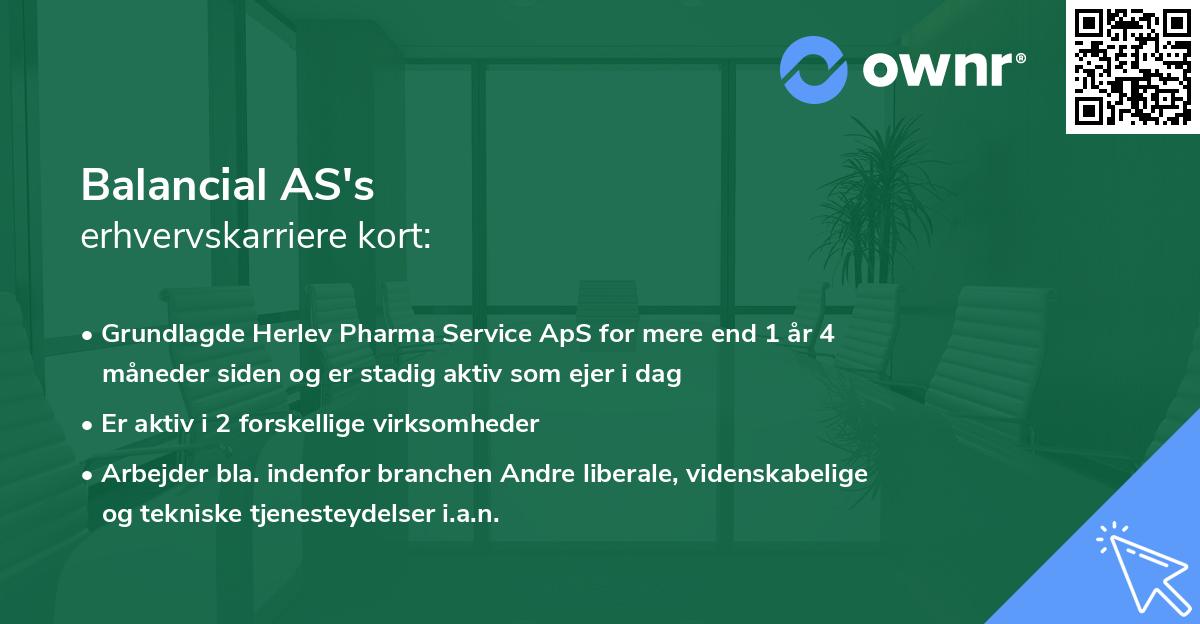 Balancial AS's erhvervskarriere kort