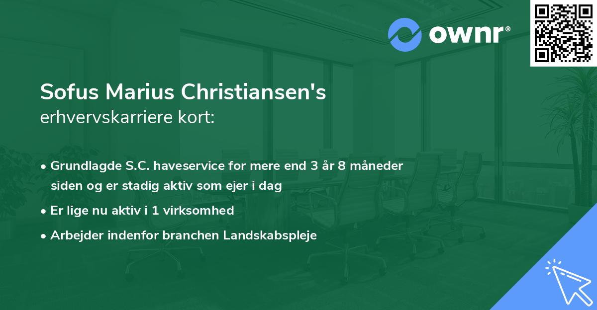 Sofus Marius Christiansen's erhvervskarriere kort