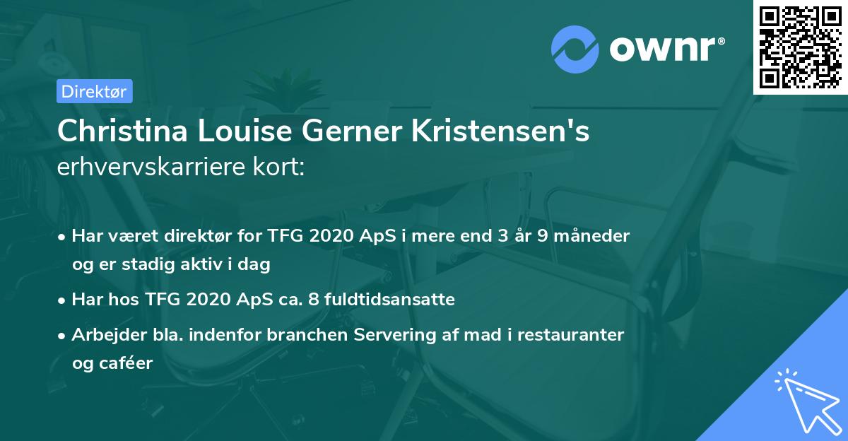 Christina Louise Gerner Kristensen's erhvervskarriere kort