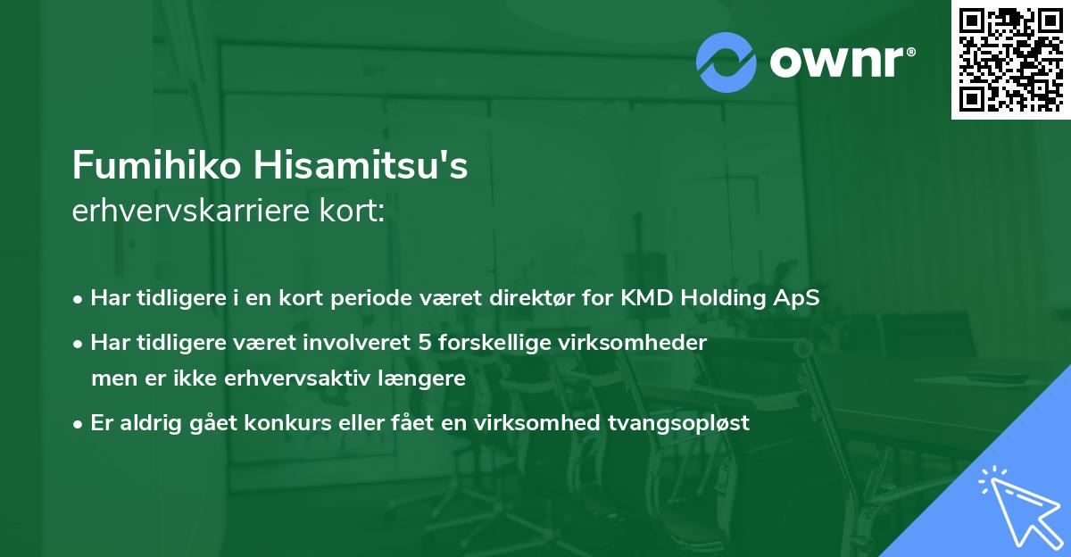 Fumihiko Hisamitsu's erhvervskarriere kort