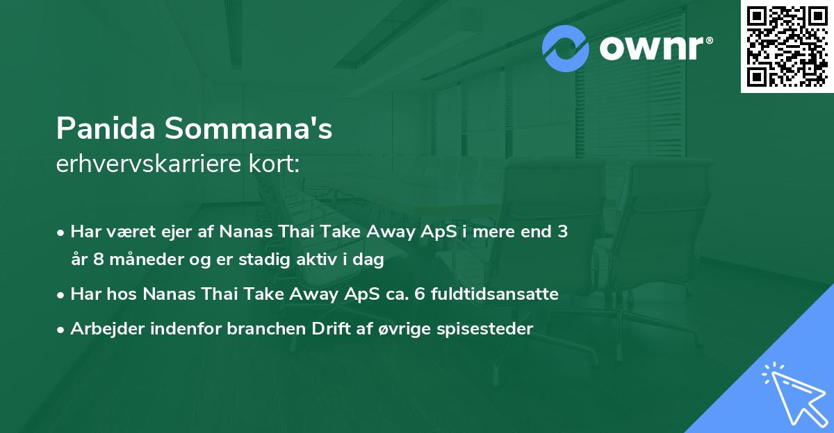 Panida Sommana's erhvervskarriere kort