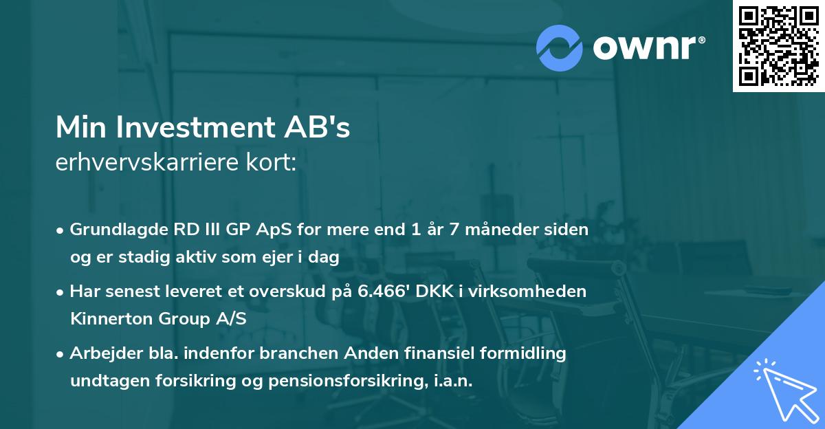 Min Investment AB's erhvervskarriere kort