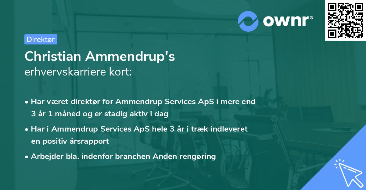 Christian Ammendrup's erhvervskarriere kort