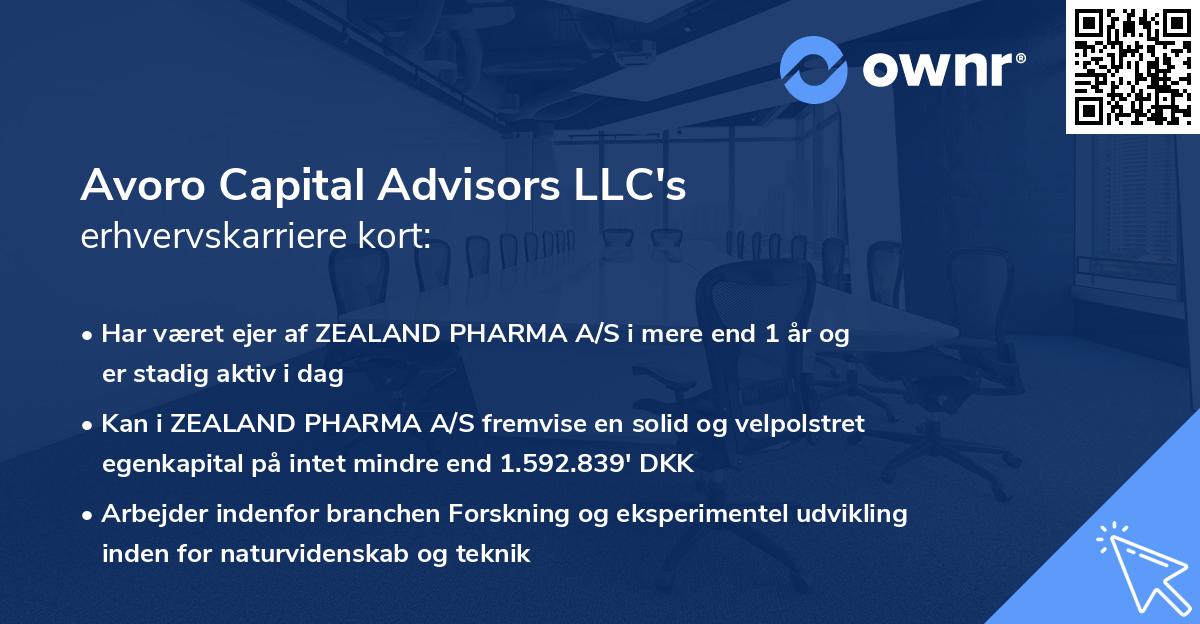 Avoro Capital Advisors LLC's erhvervskarriere kort