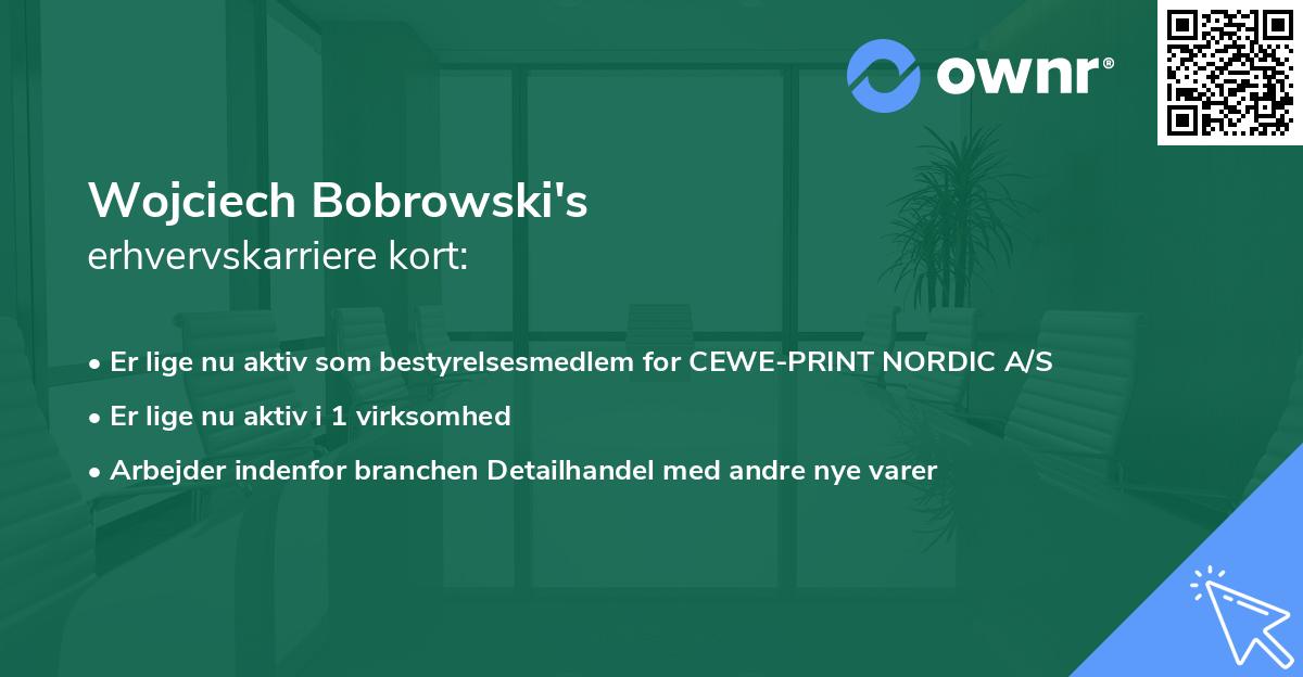 Wojciech Bobrowski's erhvervskarriere kort