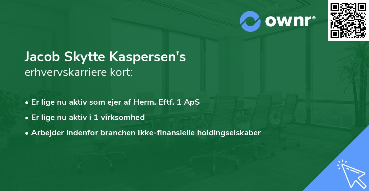 Jacob Skytte Kaspersen's erhvervskarriere kort