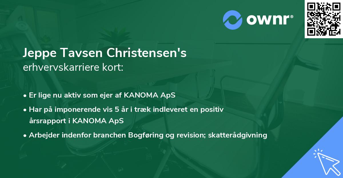 Jeppe Tavsen Christensen's erhvervskarriere kort