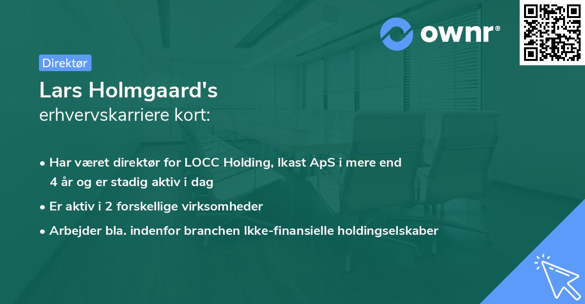 Lars Holmgaard's erhvervskarriere kort