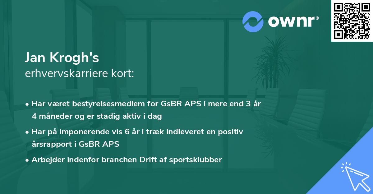 Jan Krogh's erhvervskarriere kort