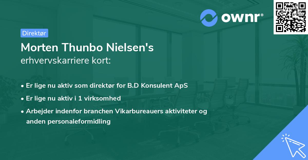 Morten Thunbo Nielsen's erhvervskarriere kort