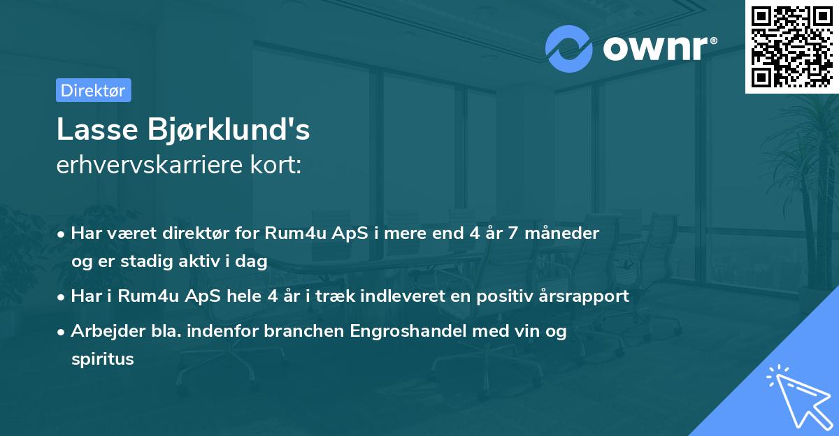 Lasse Bjørklund's erhvervskarriere kort
