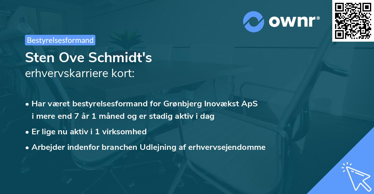 Sten Ove Schmidt's erhvervskarriere kort