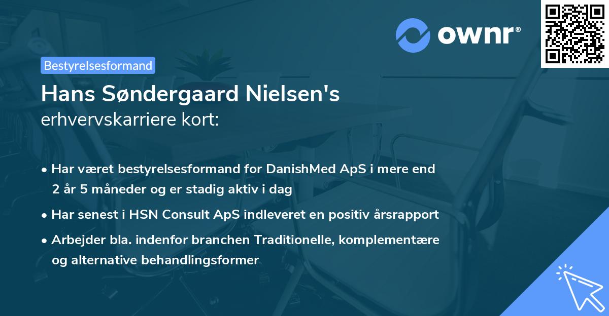 Hans Søndergaard Nielsen's erhvervskarriere kort
