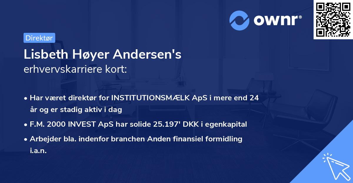 Lisbeth Høyer Andersen's erhvervskarriere kort