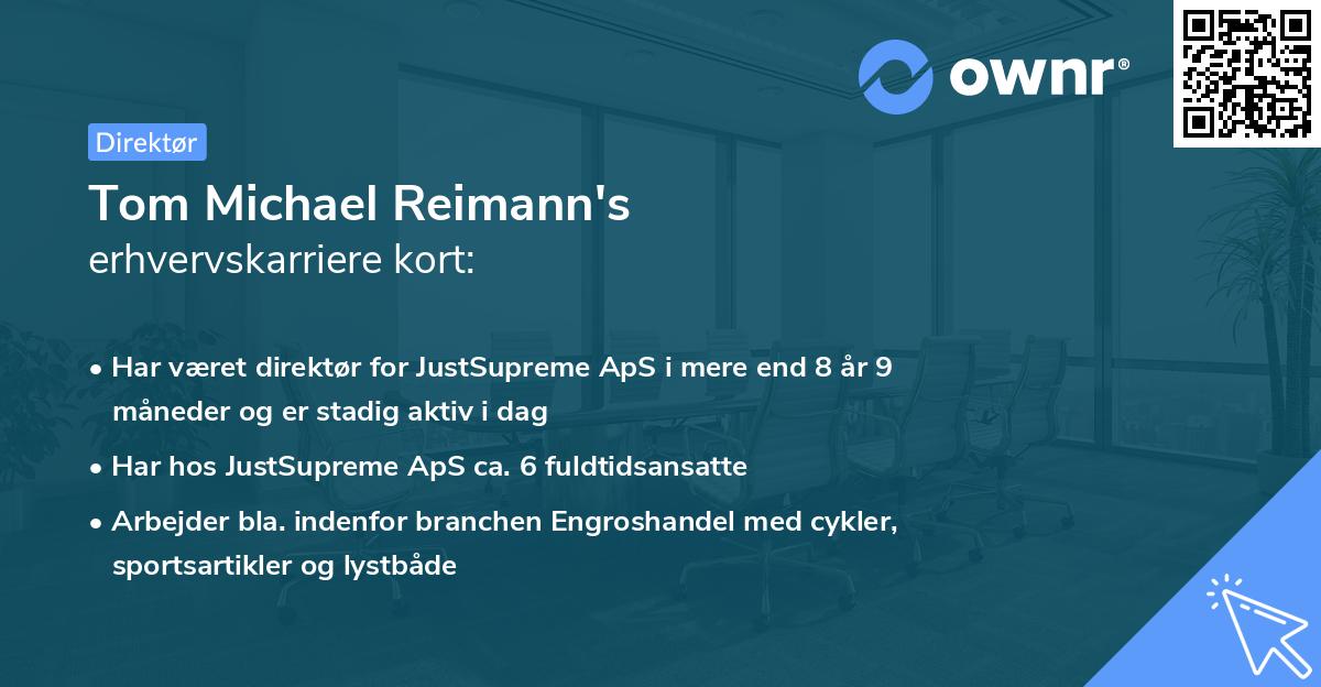 Tom Michael Reimann's erhvervskarriere kort