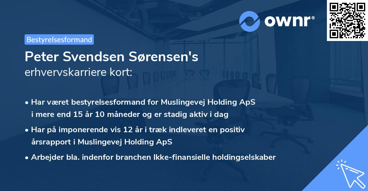 Peter Svendsen Sørensen's erhvervskarriere kort