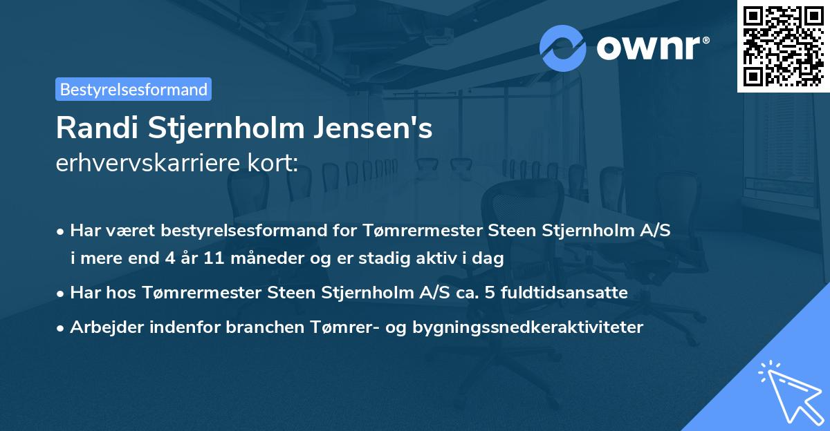 Randi Stjernholm Jensen's erhvervskarriere kort