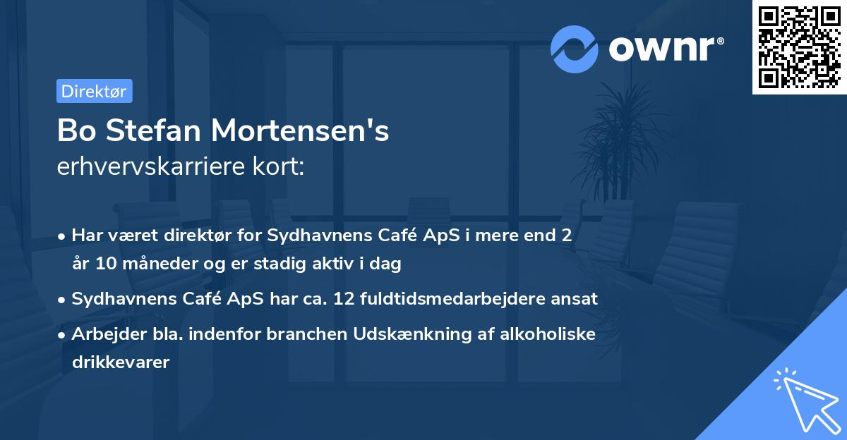 Bo Stefan Mortensen's erhvervskarriere kort