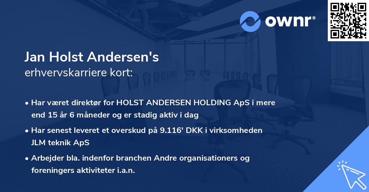 Jan Holst Andersen's erhvervskarriere kort