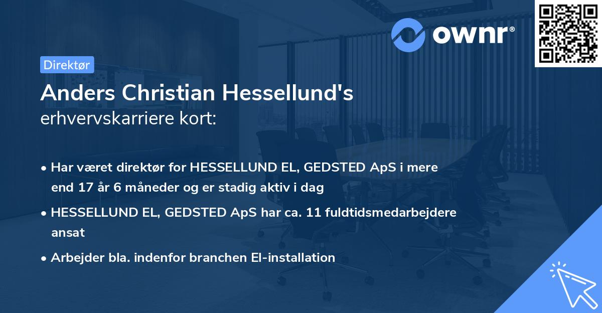 Anders Christian Hessellund's erhvervskarriere kort