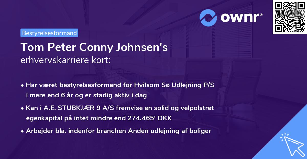 Tom Peter Conny Johnsen's erhvervskarriere kort