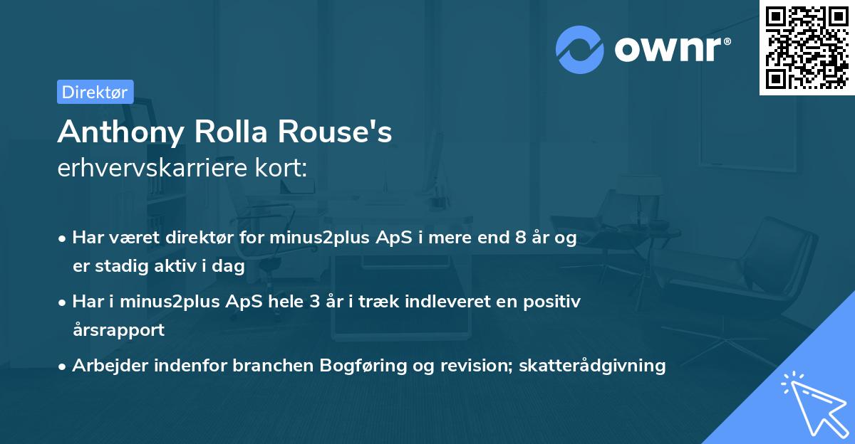 Anthony Rolla Rouse's erhvervskarriere kort