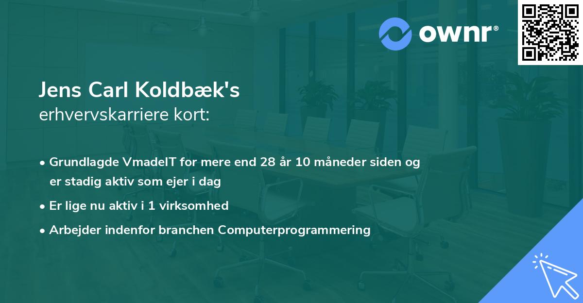 Jens Carl Koldbæk's erhvervskarriere kort