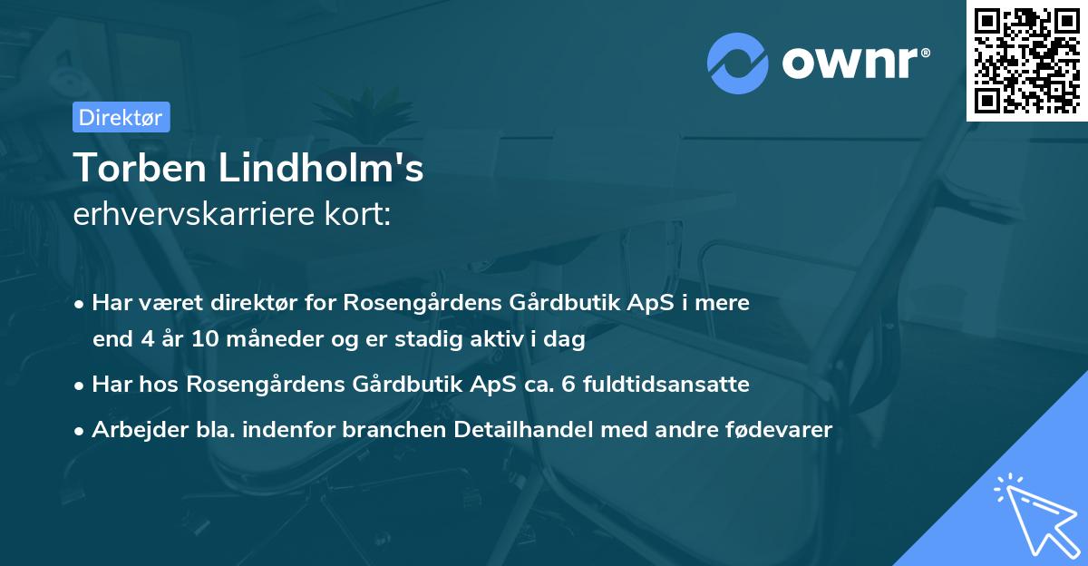 Torben Lindholm's erhvervskarriere kort