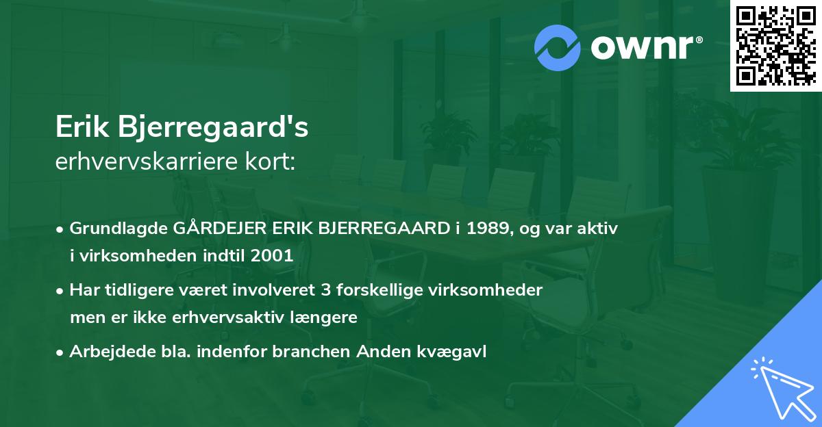Erik Bjerregaard's erhvervskarriere kort