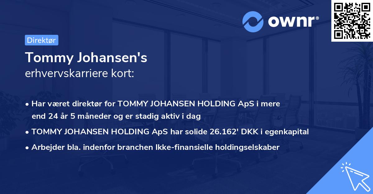 Tommy Johansen's erhvervskarriere kort
