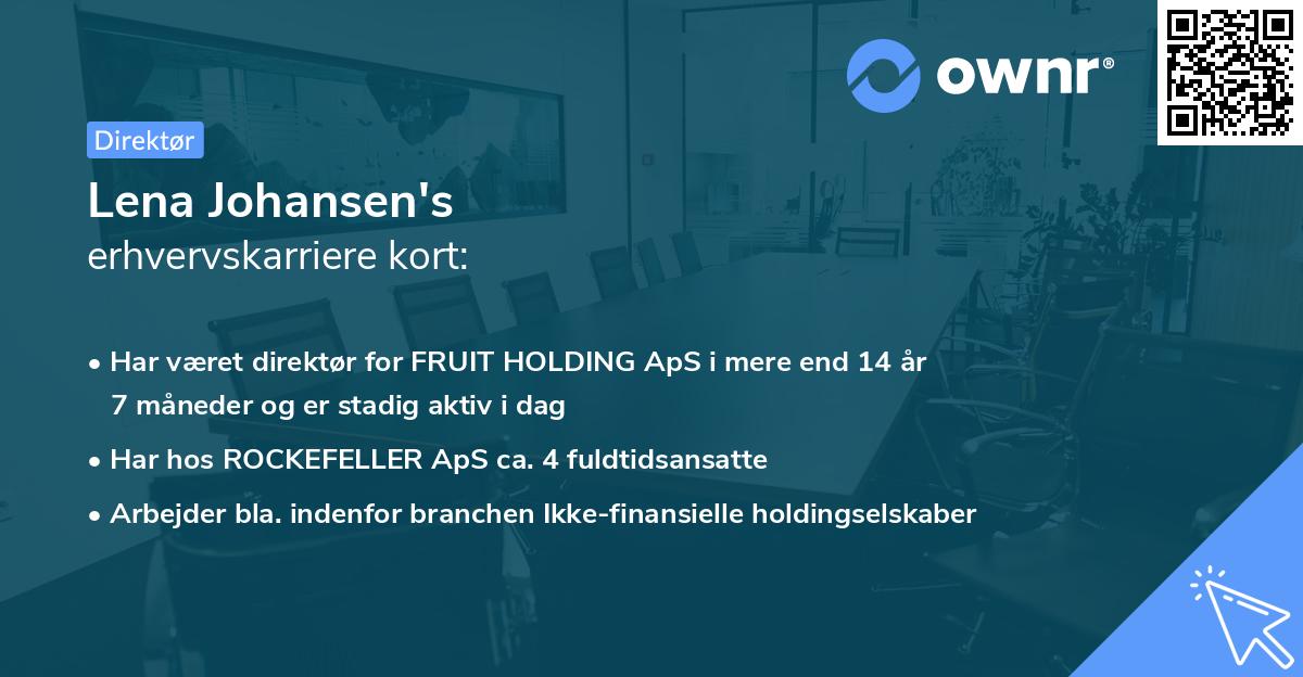 Lena Johansen's erhvervskarriere kort