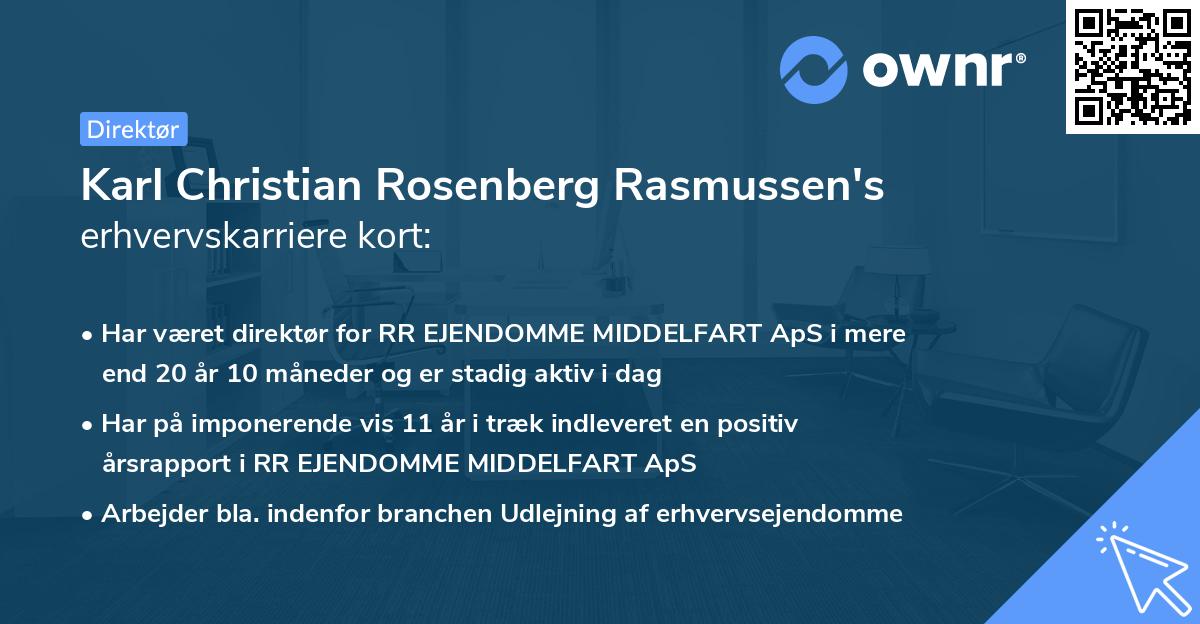 Karl Christian Rosenberg Rasmussen's erhvervskarriere kort