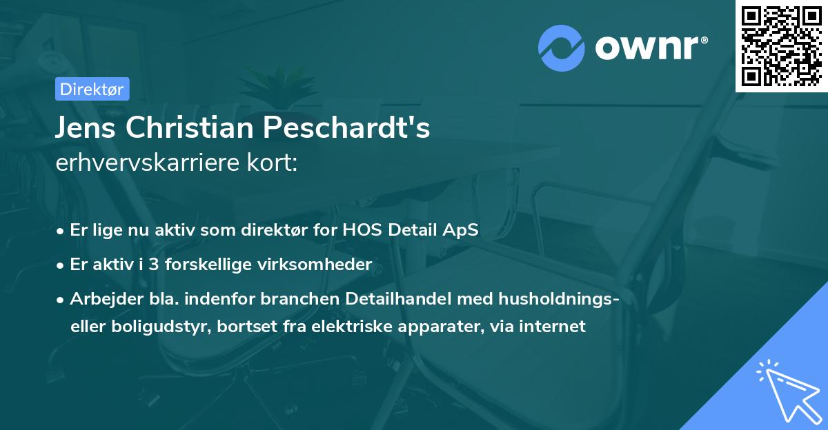 Jens Christian Peschardt's erhvervskarriere kort