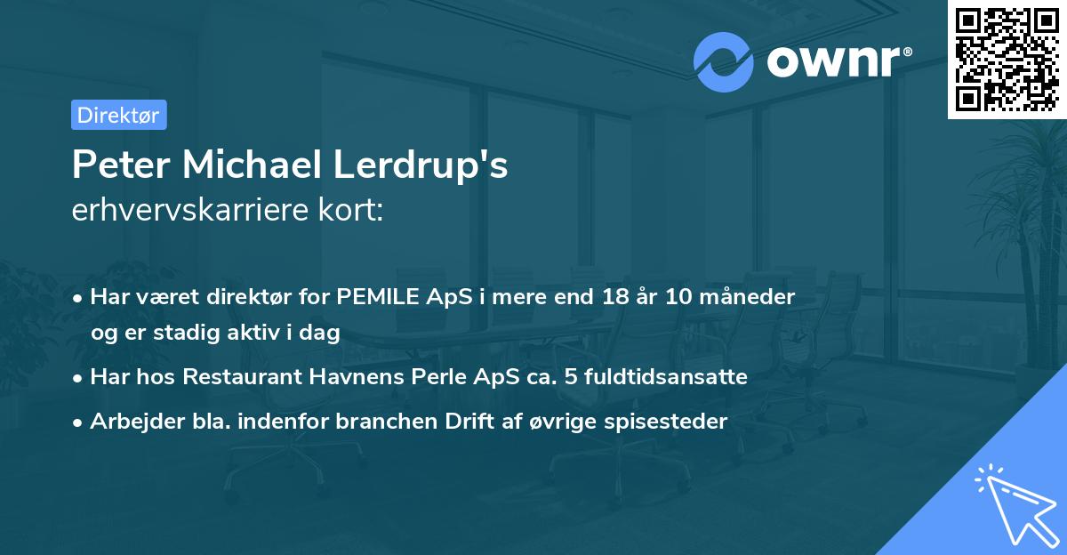 Peter Michael Lerdrup's erhvervskarriere kort