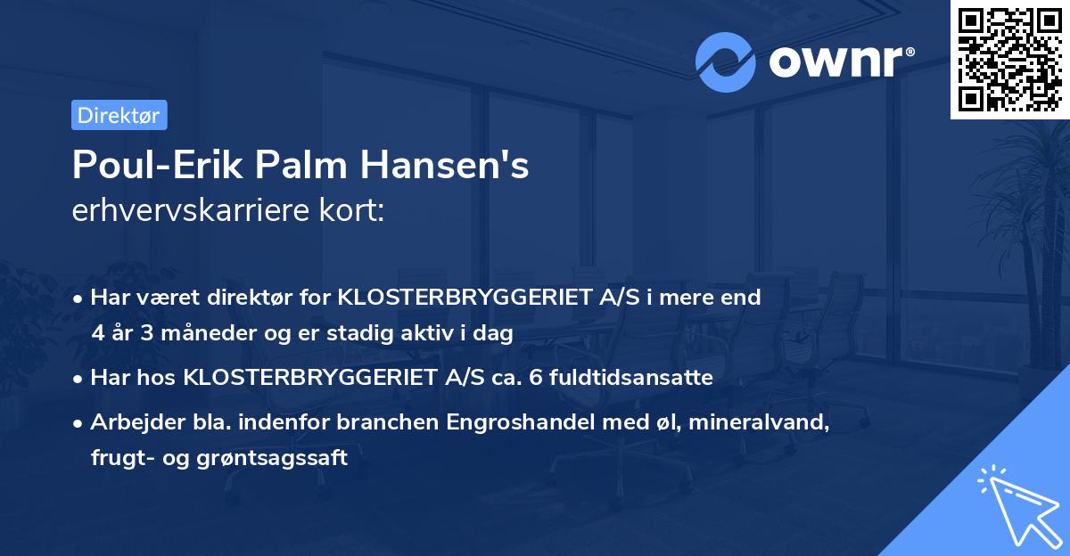 Poul-Erik Palm Hansen's erhvervskarriere kort