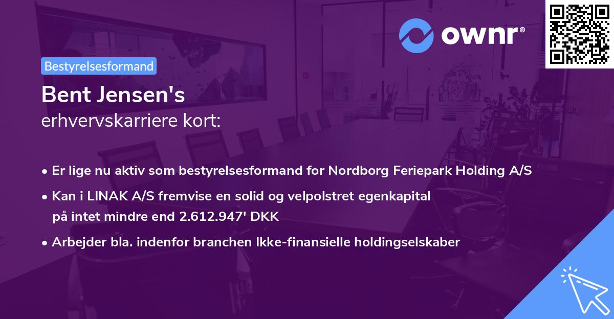 Bent Jensen's erhvervskarriere kort