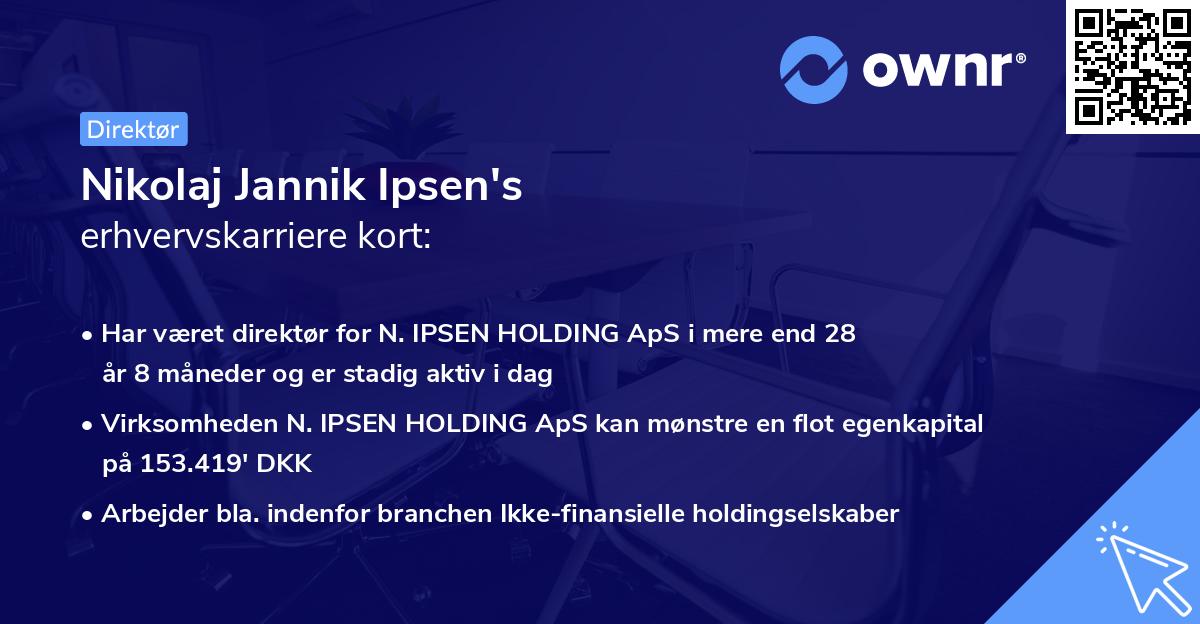 Nikolaj Jannik Ipsen's erhvervskarriere kort