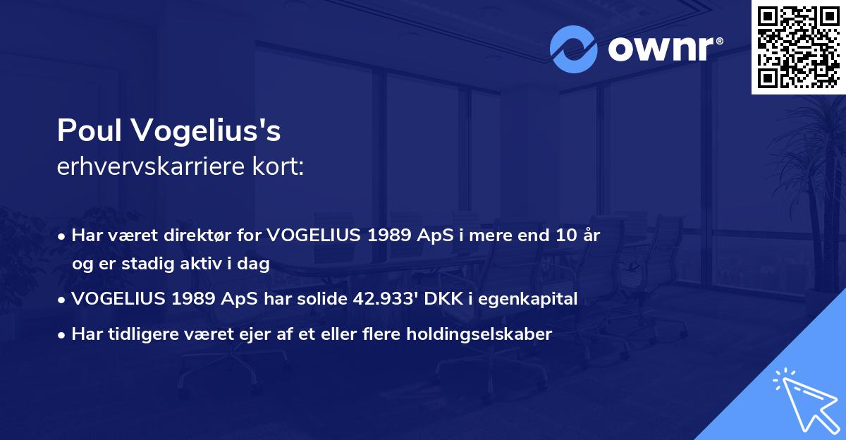 Poul Vogelius's erhvervskarriere kort