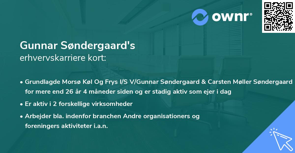 Gunnar Søndergaard's erhvervskarriere kort