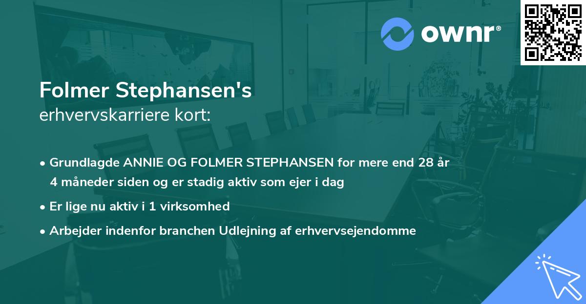 Folmer Stephansen's erhvervskarriere kort