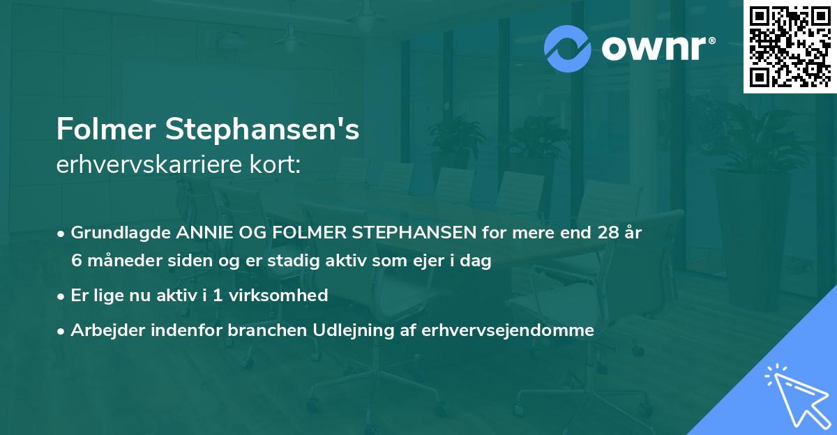 Folmer Stephansen's erhvervskarriere kort