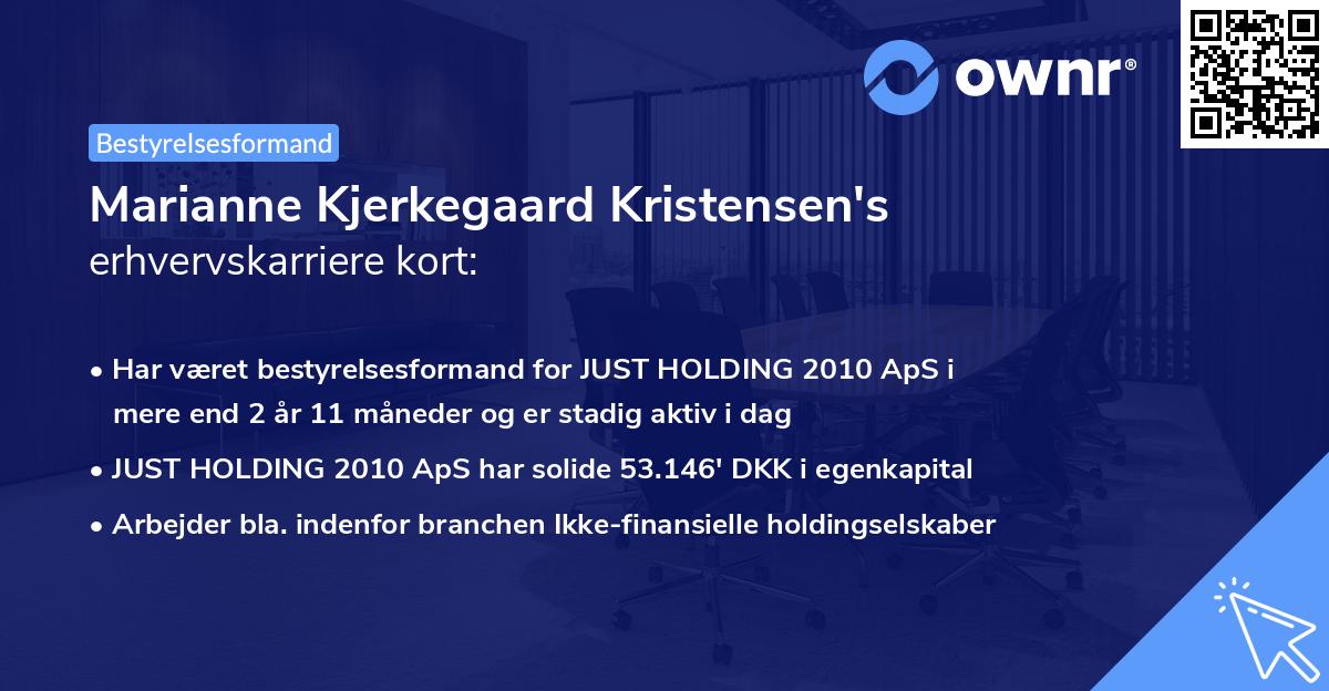 Marianne Kjerkegaard Kristensen's erhvervskarriere kort