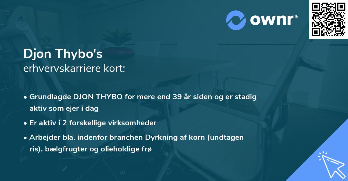 Djon Thybo's erhvervskarriere kort