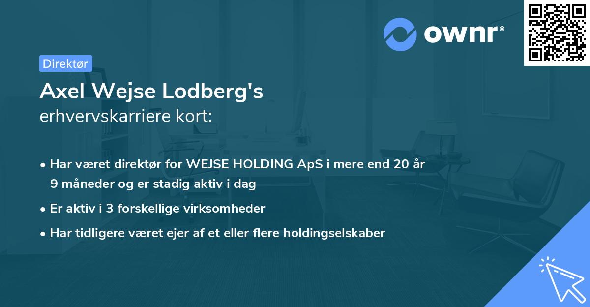 Axel Wejse Lodberg's erhvervskarriere kort