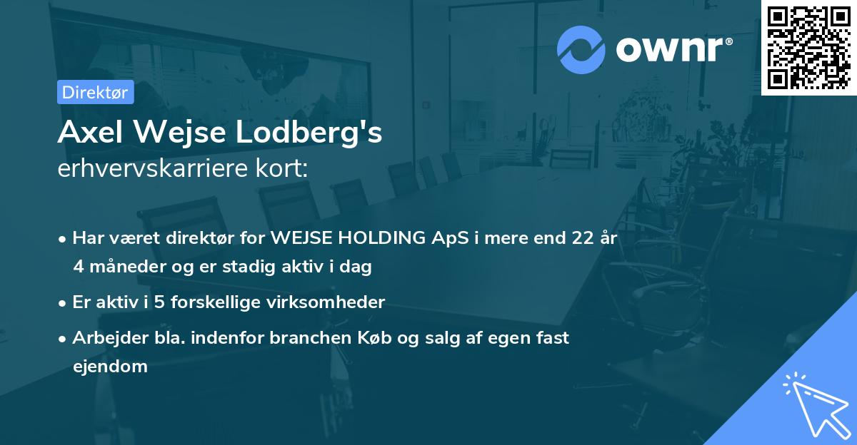 Axel Wejse Lodberg's erhvervskarriere kort