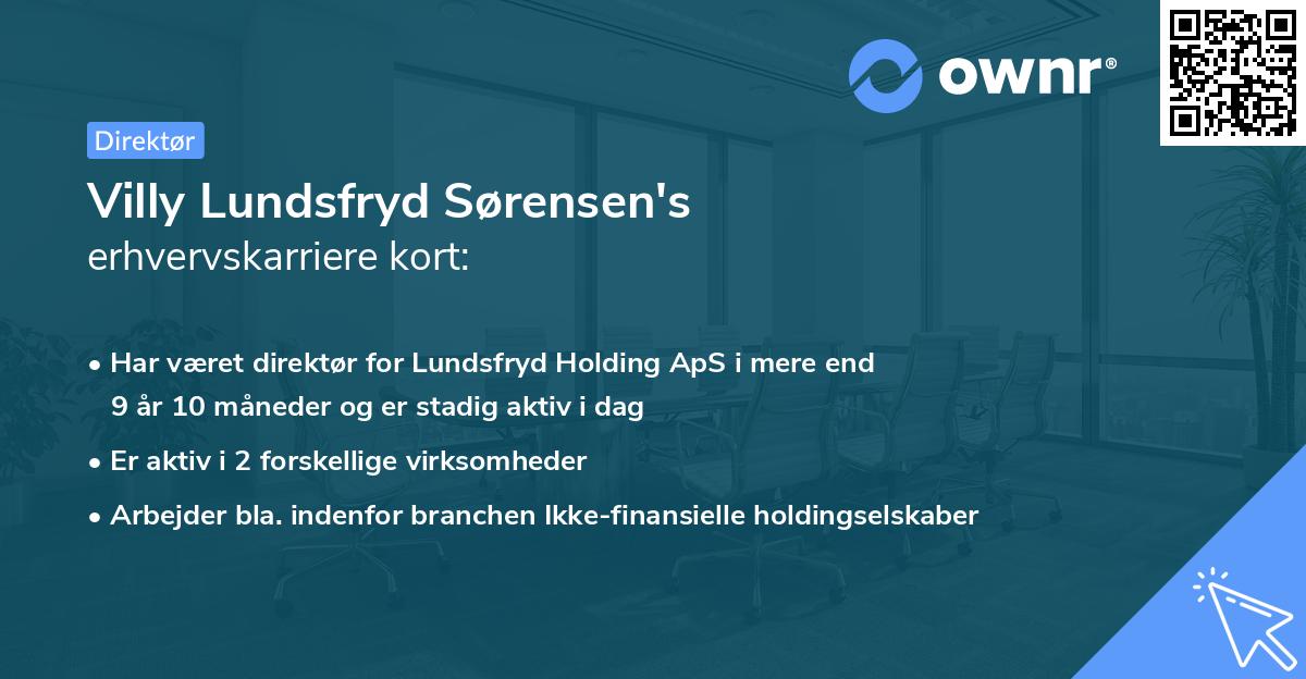 Villy Lundsfryd Sørensen's erhvervskarriere kort