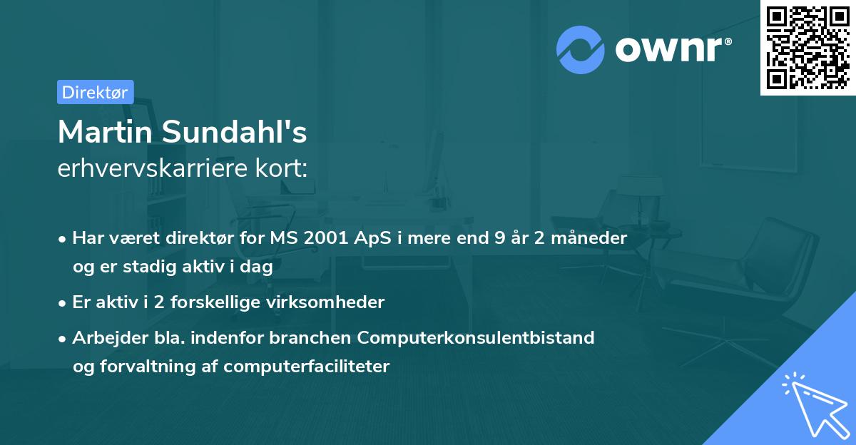 Martin Sundahl's erhvervskarriere kort