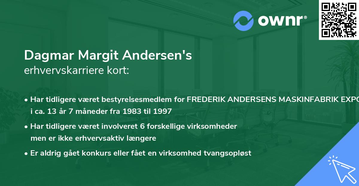 Dagmar Margit Andersen's erhvervskarriere kort