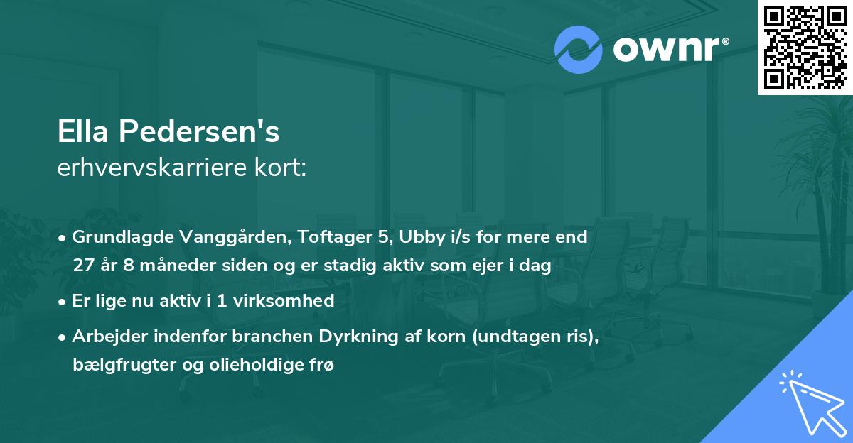 Ella Pedersen's erhvervskarriere kort